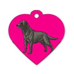 BP Black Labrador Retriever Dog Gifts Dog Tag Heart (Two Sides) from ArtsNow.com Front