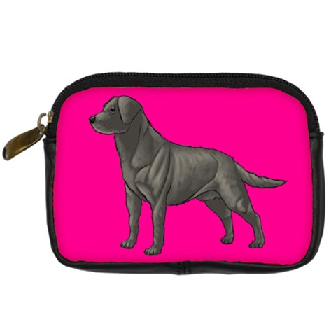 BP Black Labrador Retriever Dog Gifts Digital Camera Leather Case from ArtsNow.com Front