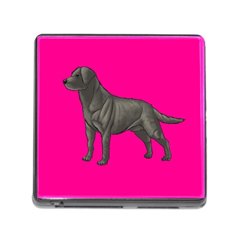 BP Black Labrador Retriever Dog Gifts Memory Card Reader with Storage (Square) from ArtsNow.com Front