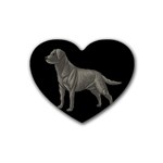 BB Black Labrador Retriever Dog Gifts Heart Coaster (4 pack)