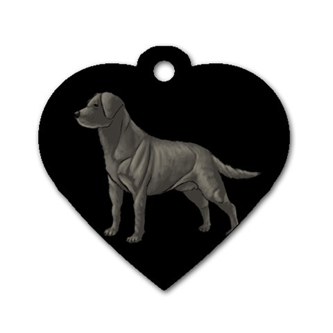 BB Black Labrador Retriever Dog Gifts Dog Tag Heart (Two Sides) from ArtsNow.com Front