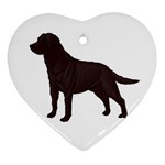 BW Chocolate Labrador Retriever Dog Gifts Ornament (Heart)