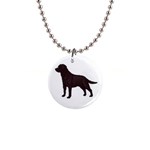 BW Chocolate Labrador Retriever Dog Gifts 1  Button Necklace