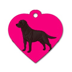 BP Chocolate Labrador Retriever Dog Gifts Dog Tag Heart (Two Sides) from ArtsNow.com Front