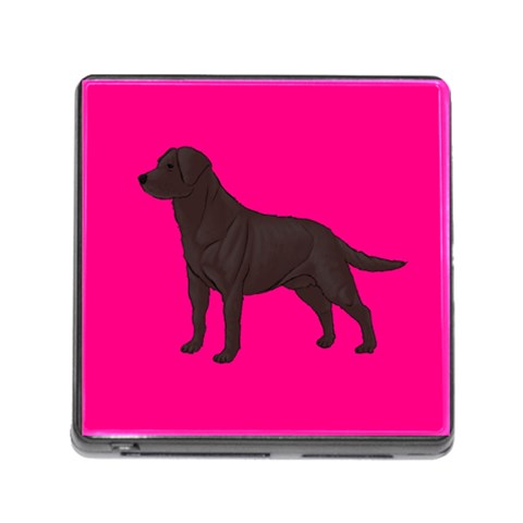BP Chocolate Labrador Retriever Dog Gifts Memory Card Reader with Storage (Square) from ArtsNow.com Front