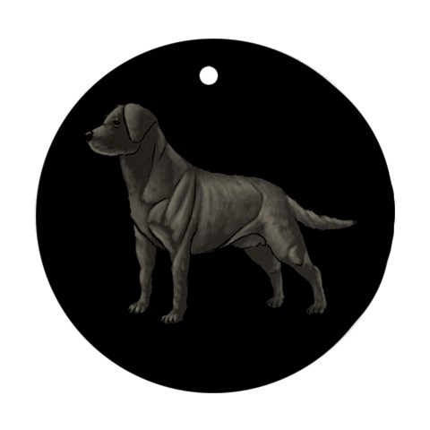 BB Black Labrador Retriever Dog Gifts Round Ornament (Two Sides) from ArtsNow.com Front