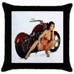 Red Hot Cruiser Throw Pillow Case (Black)
