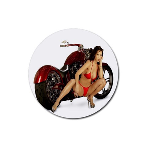 Red Hot Cruiser Rubber Round Coaster (4 pack) from ArtsNow.com Front
