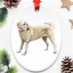 BW Yellow Labrador Retriever Dog Gifts Ornament (Oval)