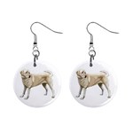 BW Yellow Labrador Retriever Dog Gifts 1  Button Earrings