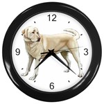 BW Yellow Labrador Retriever Dog Gifts Wall Clock (Black)