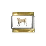 BW Yellow Labrador Retriever Dog Gifts Gold Trim Italian Charm (9mm)