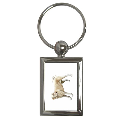BW Yellow Labrador Retriever Dog Gifts Key Chain (Rectangle) from ArtsNow.com Front