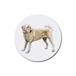 BW Yellow Labrador Retriever Dog Gifts Rubber Round Coaster (4 pack)