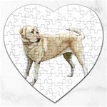 BW Yellow Labrador Retriever Dog Gifts Jigsaw Puzzle (Heart)