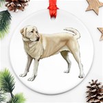 BW Yellow Labrador Retriever Dog Gifts Round Ornament (Two Sides)