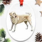 BW Yellow Labrador Retriever Dog Gifts Oval Ornament (Two Sides)