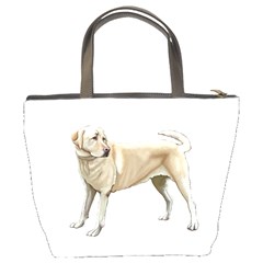 BW Yellow Labrador Retriever Dog Gifts Bucket Bag from ArtsNow.com Back