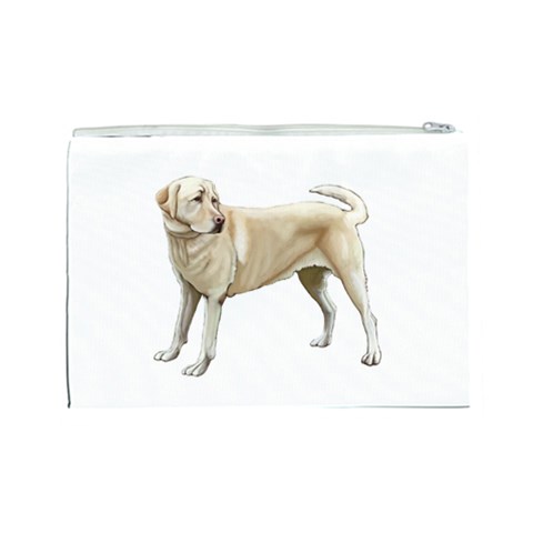 BW Yellow Labrador Retriever Dog Gifts Cosmetic Bag (Large) from ArtsNow.com Back