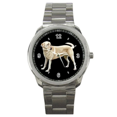 BB Yellow Labrador Retriever Dog Gifts Sport Metal Watch from ArtsNow.com Front