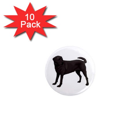 BW Black Labrador Retriever Dog Gifts 1  Mini Magnet (10 pack)  from ArtsNow.com Front