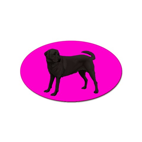 BP Black Labrador Retriever Dog Gifts Sticker (Oval) from ArtsNow.com Front