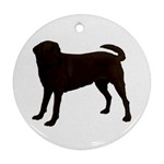 BW Chocolate Labrador Retriever Dog Gifts Ornament (Round)