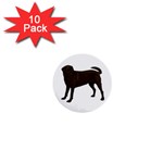 BW Chocolate Labrador Retriever Dog Gifts 1  Mini Button (10 pack) 