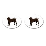 BW Chocolate Labrador Retriever Dog Gifts Cufflinks (Oval)