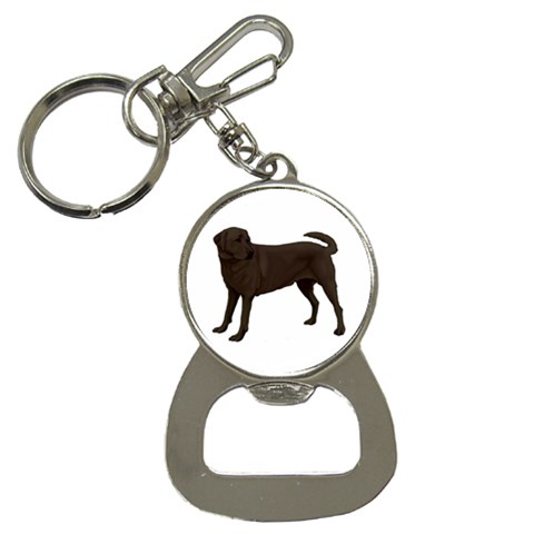 BW Chocolate Labrador Retriever Dog Gifts Bottle Opener Key Chain from ArtsNow.com Front