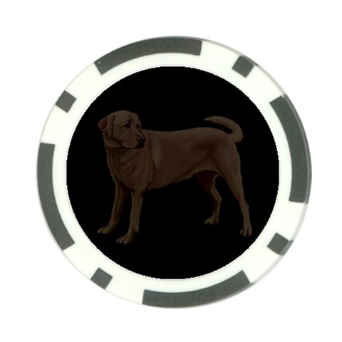 BB Chocolate Labrador Retriever Dog Gifts Poker Chip Card Guard from ArtsNow.com Front