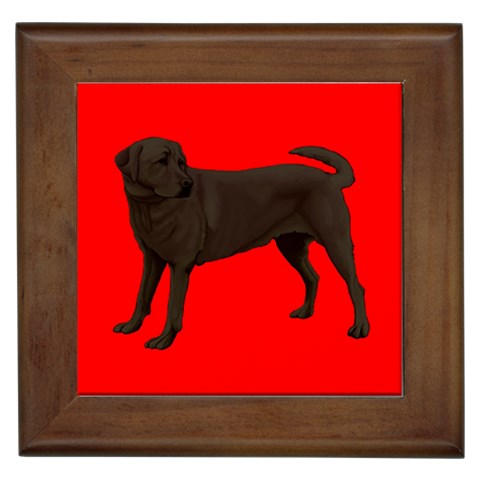 Chocolate Labrador Retriever Dog Gifts BR Framed Tile from ArtsNow.com Front