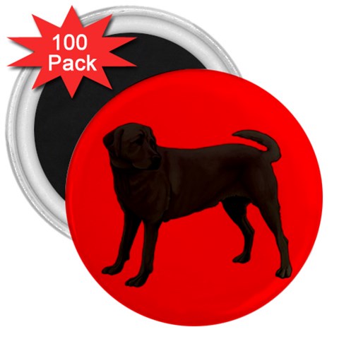 Chocolate Labrador Retriever Dog Gifts BR 3  Magnet (100 pack) from ArtsNow.com Front