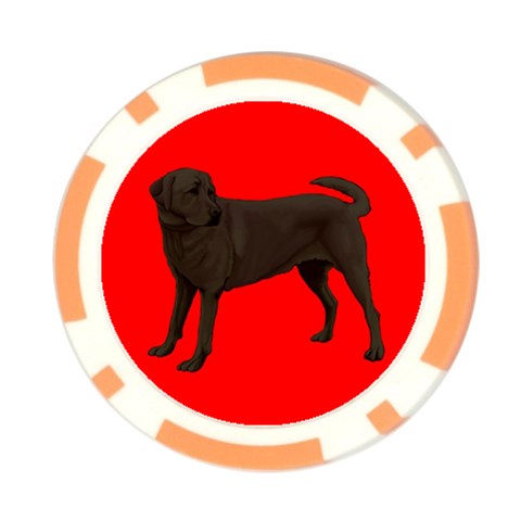 Chocolate Labrador Retriever Dog Gifts BR Poker Chip Card Guard from ArtsNow.com Front