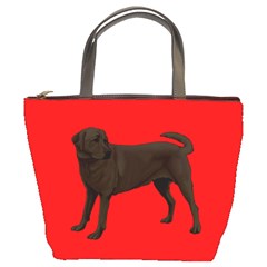 Chocolate Labrador Retriever Dog Gifts BR Bucket Bag from ArtsNow.com Front
