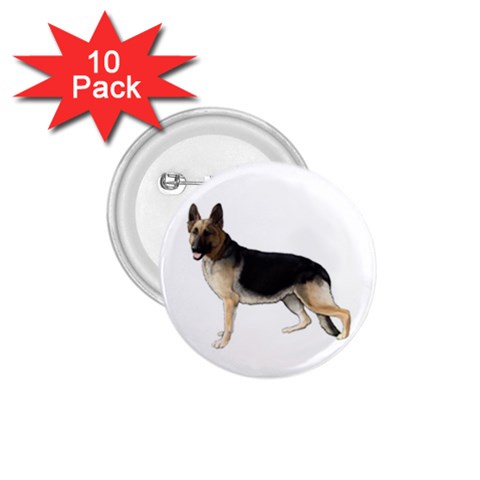 German Shepherd Alsatian Dog Gifts BW 1.75  Button (10 pack)  from ArtsNow.com Front
