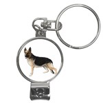 German Shepherd Alsatian Dog Gifts BW Nail Clippers Key Chain