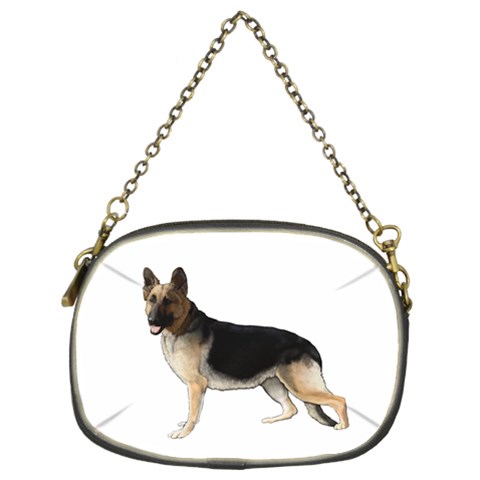 German Shepherd Alsatian Dog Gifts BW Chain Purse (Two Sides) from ArtsNow.com Front