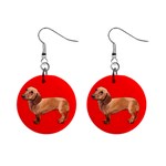 Dachshund Dog Gifts Red BR 1  Button Earrings