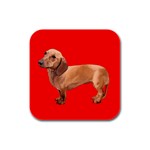 Dachshund Dog Gifts Red BR Rubber Square Coaster (4 pack)