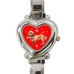Dachshund Dog Gifts Red BR Heart Italian Charm Watch