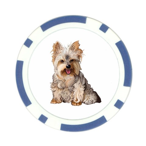 Yorkshire Terrier Yorkie Dog Gifts BW Poker Chip Card Guard from ArtsNow.com Front
