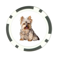 Yorkshire Terrier Yorkie Dog Gifts BW Poker Chip Card Guard from ArtsNow.com Front