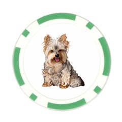 Yorkshire Terrier Yorkie Dog Gifts BW Poker Chip Card Guard from ArtsNow.com Front