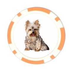 Yorkshire Terrier Yorkie Dog Gifts BW Poker Chip Card Guard from ArtsNow.com Front