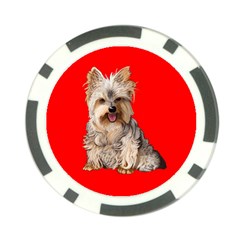 Yorkshire Terrier Yorkie Dog Gifts BW Poker Chip Card Guard from ArtsNow.com Back