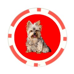 Yorkshire Terrier Yorkie Dog Gifts BW Poker Chip Card Guard from ArtsNow.com Back
