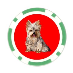 Yorkshire Terrier Yorkie Dog Gifts BW Poker Chip Card Guard from ArtsNow.com Back
