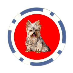 Yorkshire Terrier Yorkie Dog Gifts BW Poker Chip Card Guard from ArtsNow.com Back
