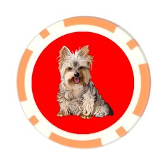 Yorkshire Terrier Yorkie Dog Gifts BW Poker Chip Card Guard from ArtsNow.com Back